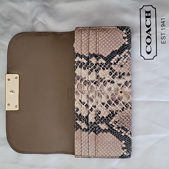 Coach Kristen, python embossed leather wallet - Picture 2 of 5